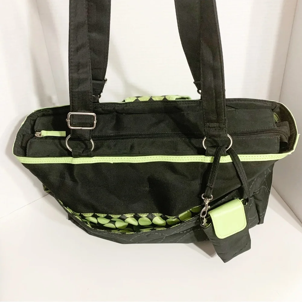 Carter's Tonal Dot Top Zip Tote Diaper Bag Top Handles Organizational Pockets